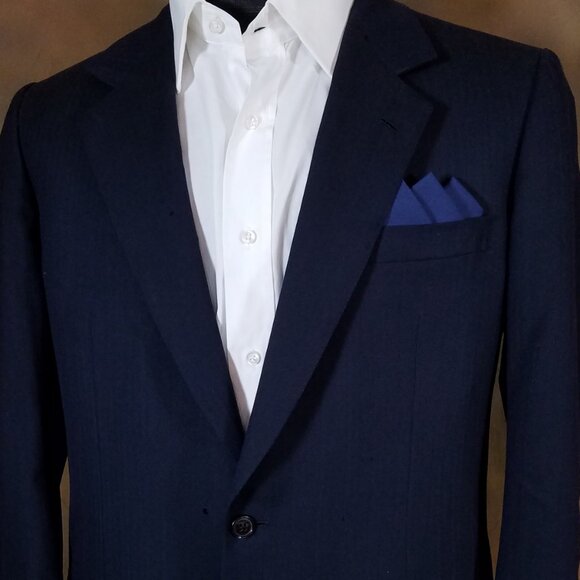 NEW Dark Blue 100% Cotton Pre-Folded Pocket Square Handkerchief Insert - Picture 5 of 8